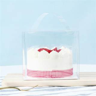 四五寸生日蛋糕盒一体4/5寸全透明双层加高方形西点甜品烘焙盒子