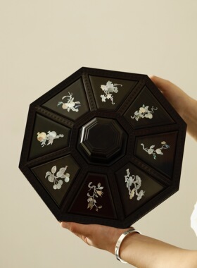 紫光檀 螺钿八宝果盒