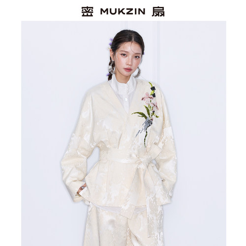 新中式套装腰带外套外套