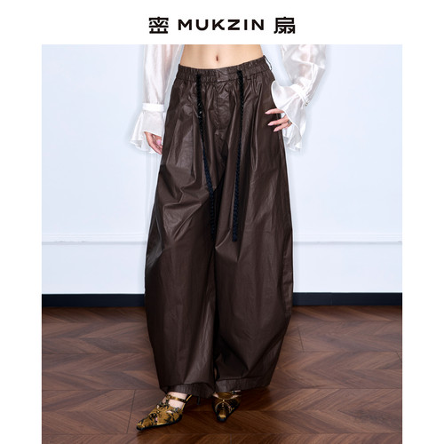 【黄龄同款】密扇2025秋季【云瑶之境】系列宽松阔腿直筒长裤子女