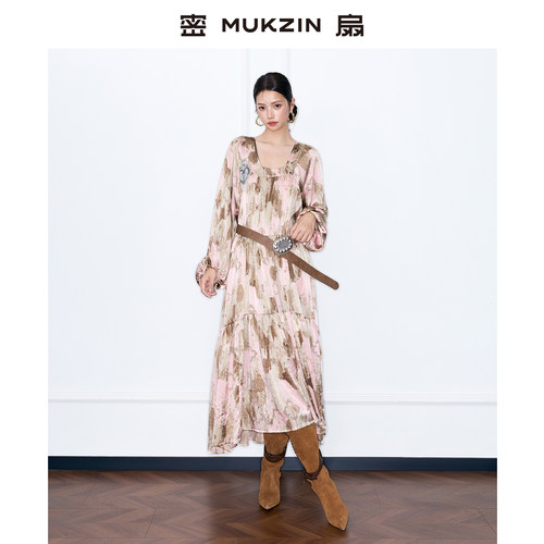 提花国风新中式连衣裙