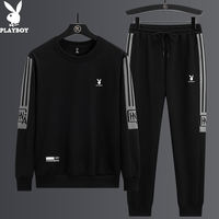 Playboy Casual Sport Set Men's Spring and Autumn Jacket 2026 New Style Hooded Round-neck Sweatshirt Three-piece set thumbnail 6