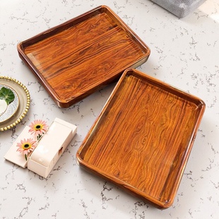 海南黄花梨文承盘实木茶室茶盘红木质水果盘家用单层托盘榫卯文玩