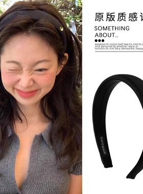 fever同款黑色小金标发箍高颅顶发饰小香风洗脸高级感头箍头饰女
