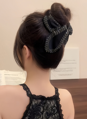 轻奢风丸子头麦穗闪钻三角抓夹2025新款高级感饱满后脑勺发夹女