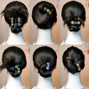 日常低丸子头盘发小抓夹发饰2025新款高级感后脑勺夹子头饰发夹女