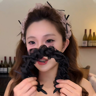 高颅顶褶皱头箍发卡发饰 2025新款 夏季 芭蕾织带蝴蝶结发箍头饰女款