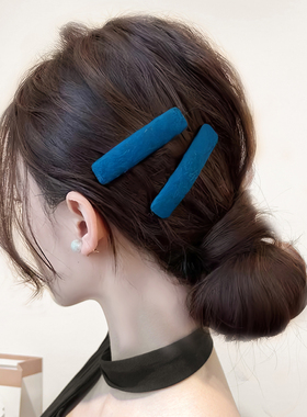 1对装~复古蓝色碎发夹女边夹侧边刘海夹子头饰2025新款前额bb夹