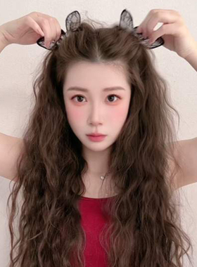 AB面水钻黑色蕾丝蝴蝶结小抓夹兔耳朵前额侧边发夹刘海边夹头饰女