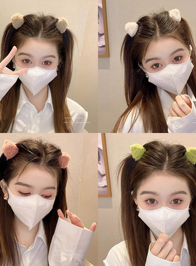 超好看的秋冬猫耳朵毛绒小抓夹