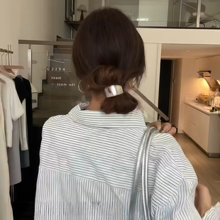 夏季 韩系高端高级感马尾头绳饰品 扎头发冷淡风金属发圈女2025新款