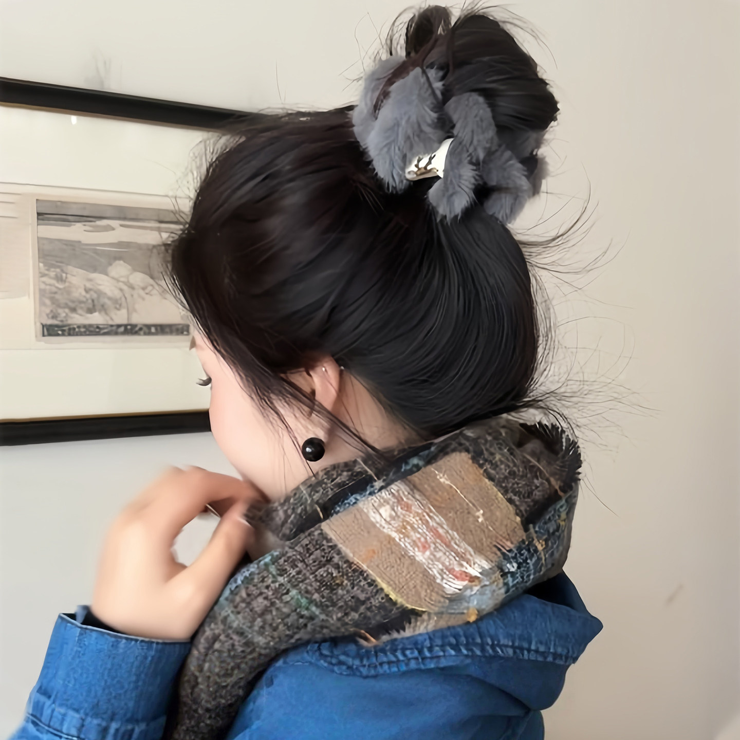 秋冬丸子头毛绒电话线发圈头绳女高级感2025新款巨好看扎头发发绳,饰品/流行首饰/时尚饰品新,发饰,淘宝优惠券,粉丝福利购,淘宝优惠卷