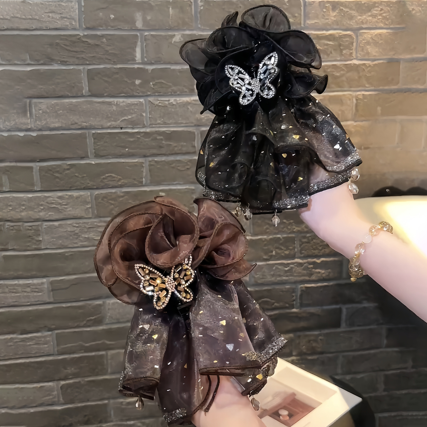 秋季金箔蝴蝶抓夹头饰后脑勺发夹