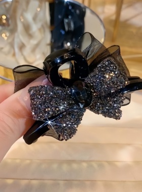 公主头侧边闪钻蝴蝶结小抓夹头饰女2025新款刘海边夹发卡碎发发夹