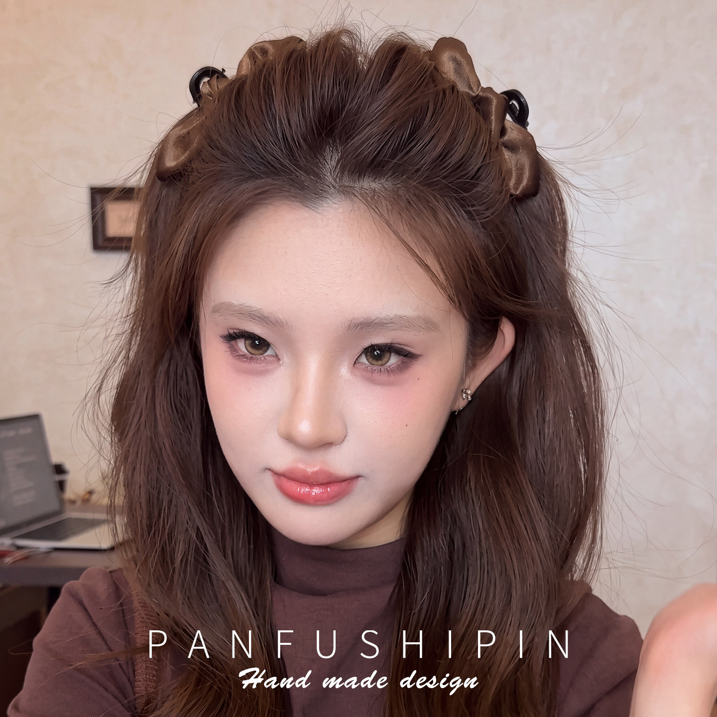 公主头侧边高颅顶蝴蝶结抓夹精灵耳前额刘海头发夹子发夹头饰女