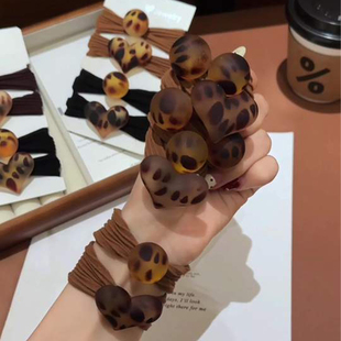 豹纹发圈头绳2025新款高级感高端扎头发皮筋高弹力耐用发绳头饰女