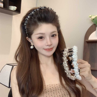 秋冬轻奢高级感发箍女款 高颅顶大波浪头箍头发发卡头饰 2025新款