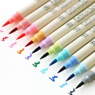 儿童学生用漫画书法画画笔 10色彩色水彩笔软头软毛秀丽笔毛笔套装
