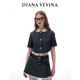 女两件套钻领蕾丝边短款 DIANA VEVINA高级感灰色套装 上衣半裙23SS