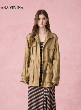 【戚砚笛黄梦莹同款】DIANAVEVINA 秋冬新款工装风衣女简约外套
