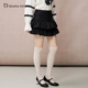 DIANA 甜美俏皮中腰半身裙 黑色两层蛋糕半裙修身 VEVINA秋季 新款