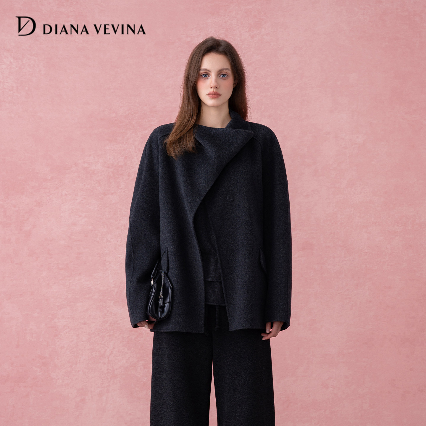 DIANAVEVINA秋冬新款双面呢短款大衣女宽松休闲羊毛呢子外套,女装/女士精品,毛呢外套,淘宝优惠券,粉丝福利购,淘宝优惠卷