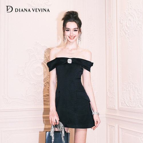 气质一字肩千金风DIANAVEVINA