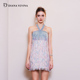 DIANA VEVINA幻彩牛仔重工拼接连衣裙蜷川实花风春夏新款 连衣裙