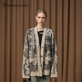 羊毛毛衣女宽松针织开衫 VEVINA新款 迪丽热巴江疏影同款 DIANA