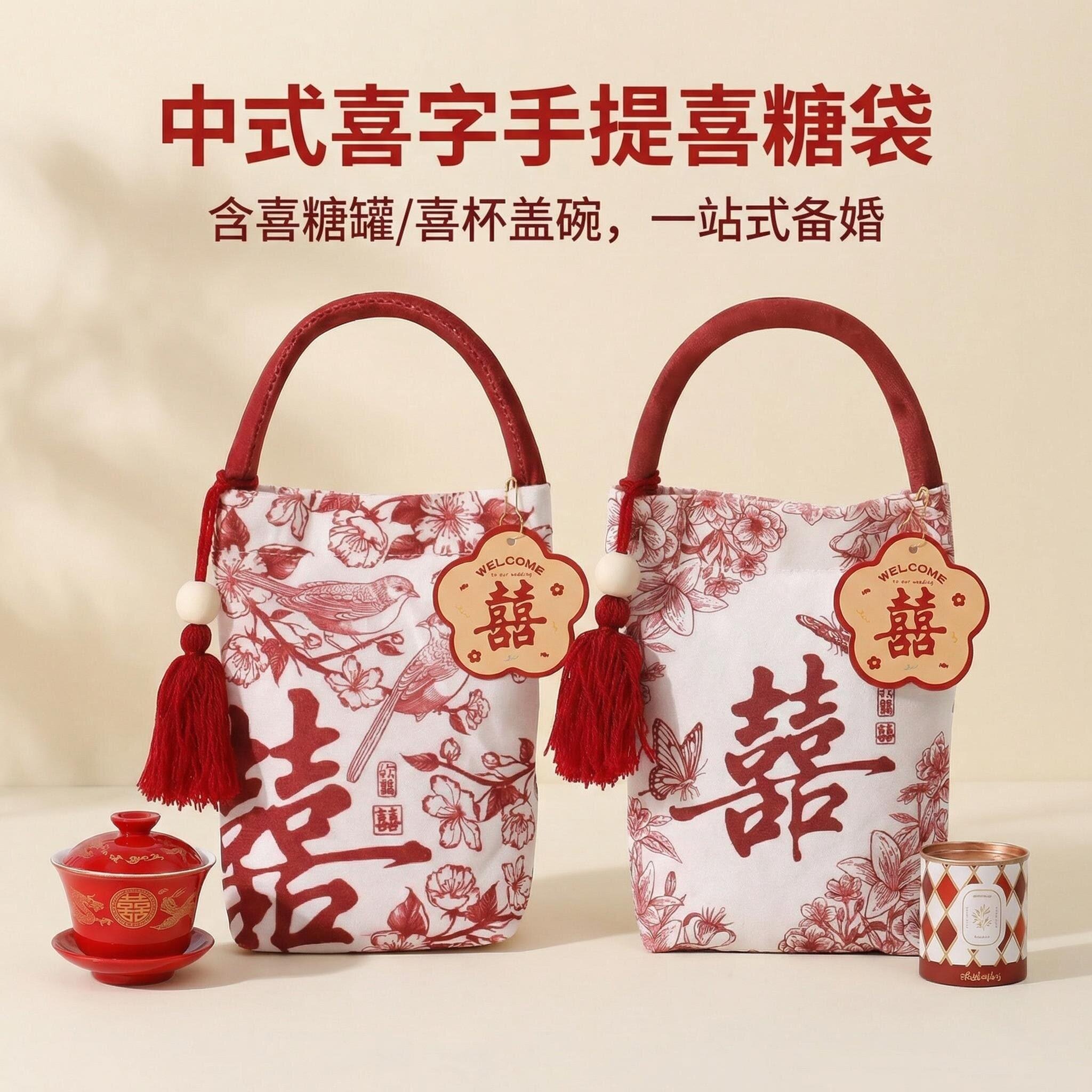 新款中式喜糖礼盒成品含糖结婚糖果盒装搭配好巧克力婚宴专用定制
