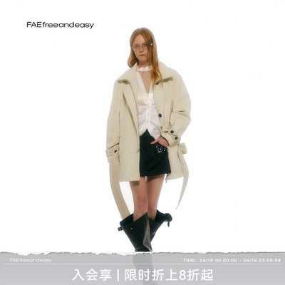 英伦风廓形立领短风衣外套