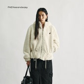 霓雀无界 FAE 低重力抽绳颗粒绒连帽外套休闲加厚羊羔绒大衣