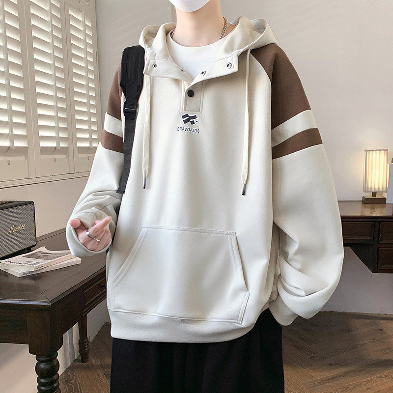 2026春季新款青少年半开襟连帽卫衣初高中生大童男生百搭舒适卫衣