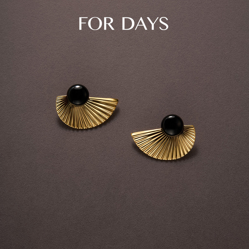 【言选好物】FOR DAYS 黑金系列高奢老钱风耳饰,饰品/流行首饰/时尚饰品新,耳环,淘宝优惠券,粉丝福利购,淘宝优惠卷