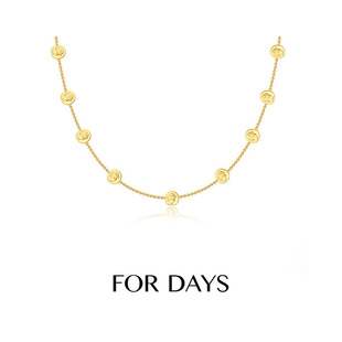 FORDAYS 法式复古浮雕罗马人像钱币项链女时尚轻奢小众设计锁骨链