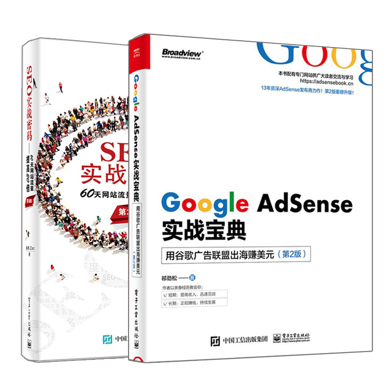 正版 Google AdSense实战+SEO实战密码60天网站流量提高20倍 2册网络营销实战密码网站推广搜索引擎 SEO网络流量提升图书籍