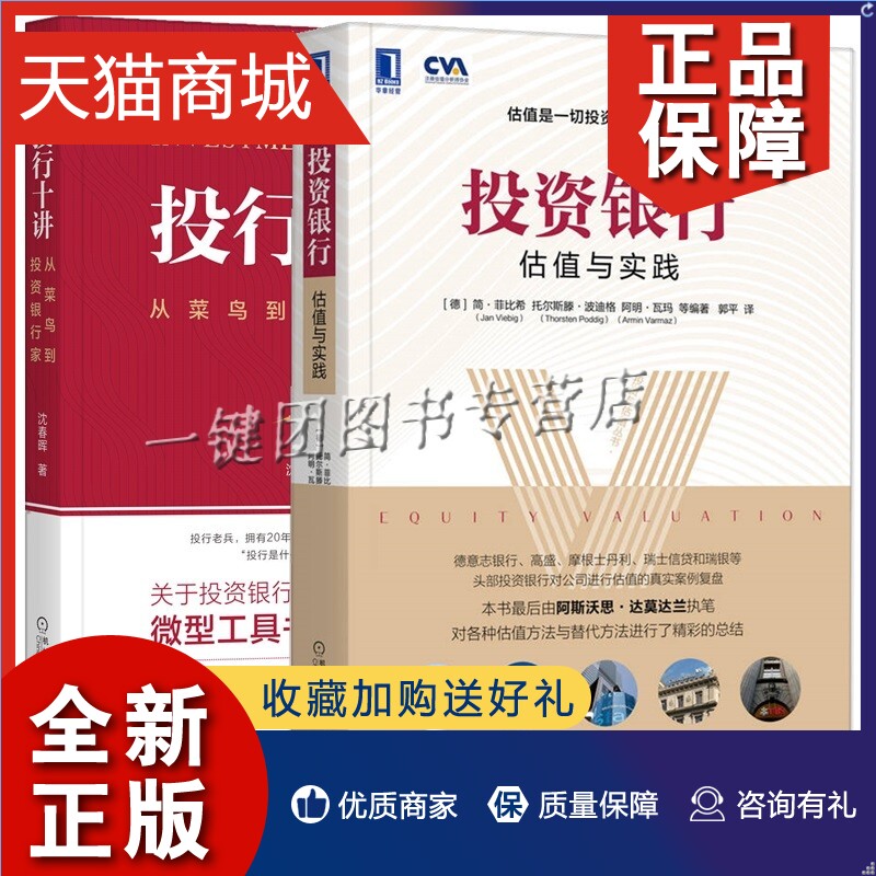正版 2册 投资银行 估值与实践+投行十讲 从菜鸟到投资银行家 投资组合 金融分析 投资回报率 现金流贴现模型 股利贴现 资产负债表