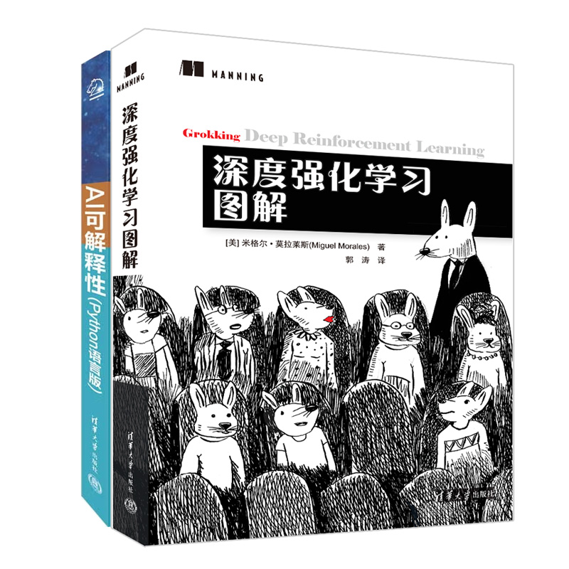 正版深度强化学图解+AI可解释性 Python语言版 2册美米格尔莫拉莱斯著郭涛译意列奥尼达·詹法纳清华大学出版社