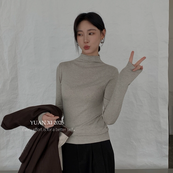 【元熙】加绒加厚主推半高领长袖打底衫  310-1#