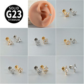 欧美轻奢小众G23钛合金内螺纹唇钉耳钉耳骨钉穿刺饰品女16G 1.2mm