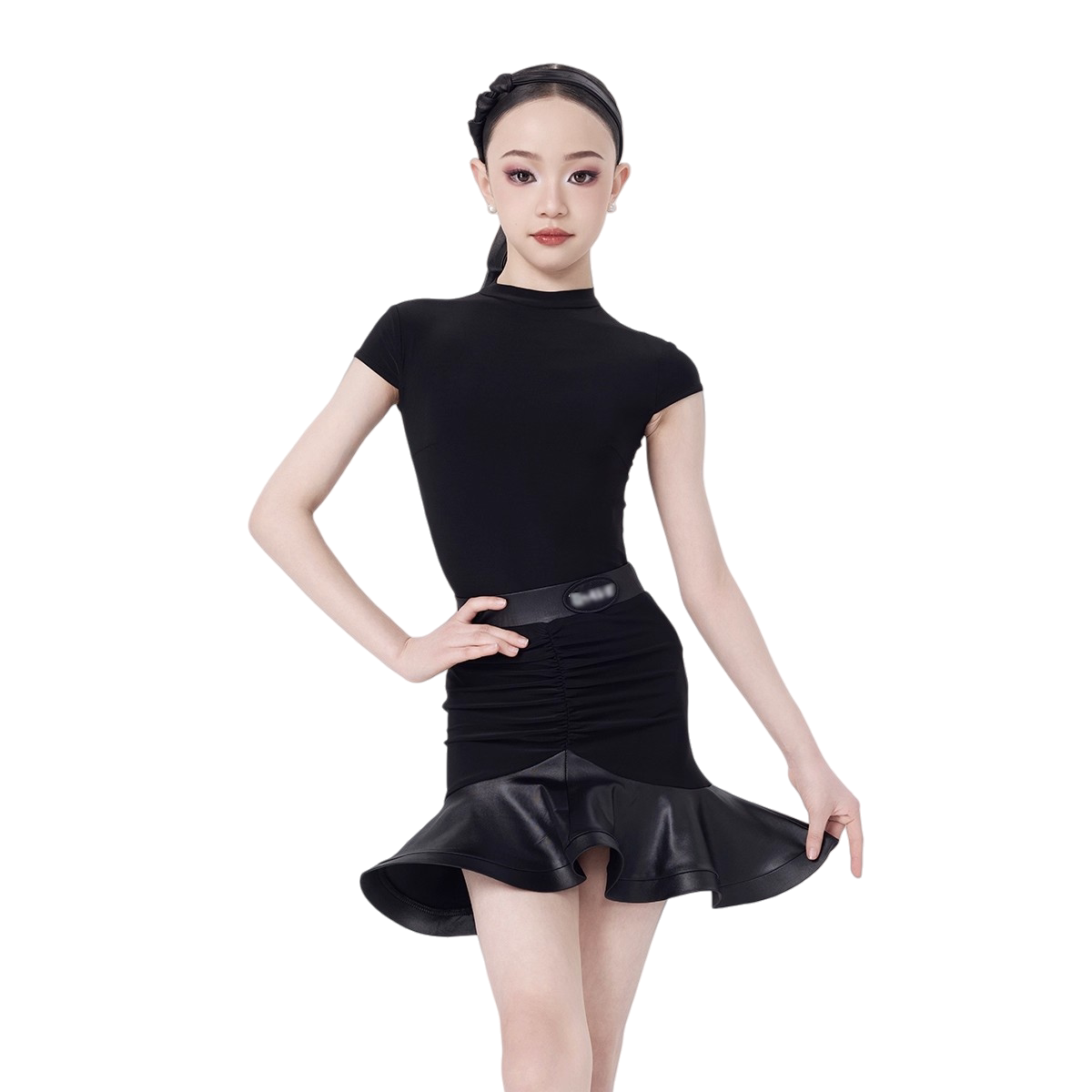 2026新款女儿童拉丁舞短袖高端练功服分体鱼骨裙套装演出服