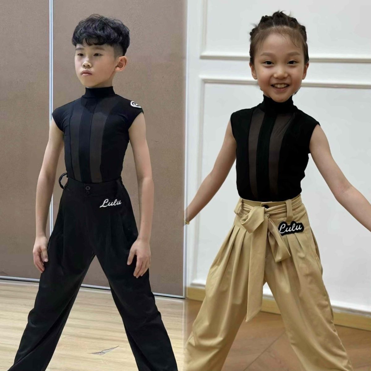 新款拉丁男生网纱无袖上衣练习服