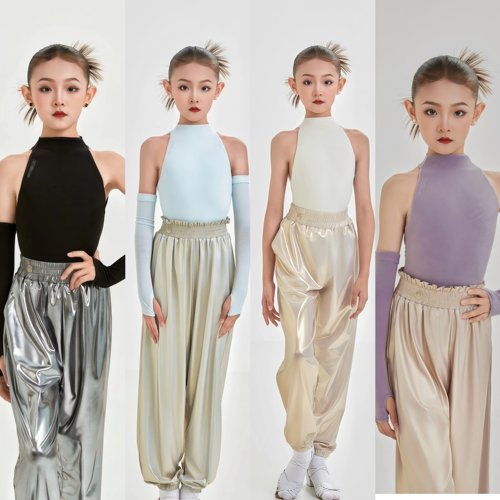 星辰同款女童拉丁练功服透气暴汗