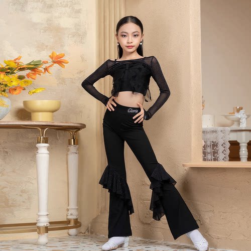 秋季新款拉丁演出服女童3件套装