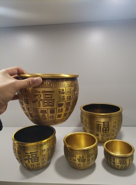 聚宝盆招财百福缸鎏金新款现货