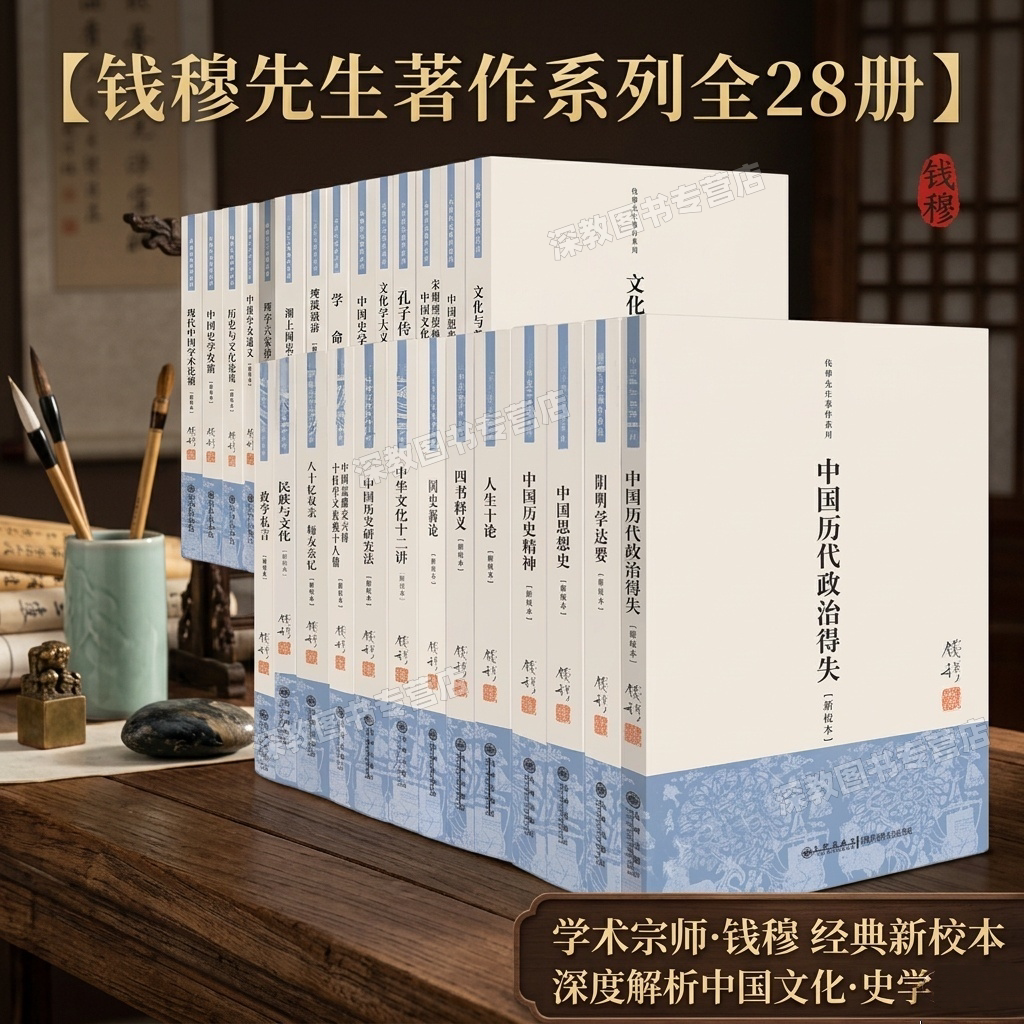 【钱穆先生著作系列全28册】中国历代政治得失+阳明学述要+中国思想史+中国历史精神+人生十论+四书释义+宋明理学概述+国史新论 等