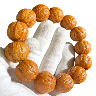 天然野生小秋子核桃文玩手串东北大桃胡盘玩把玩手把件山桃核古玩