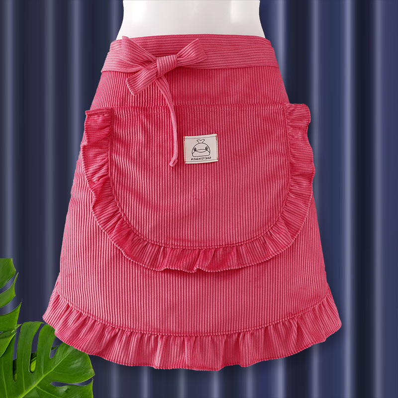 灯芯绒半身围裙工作服女