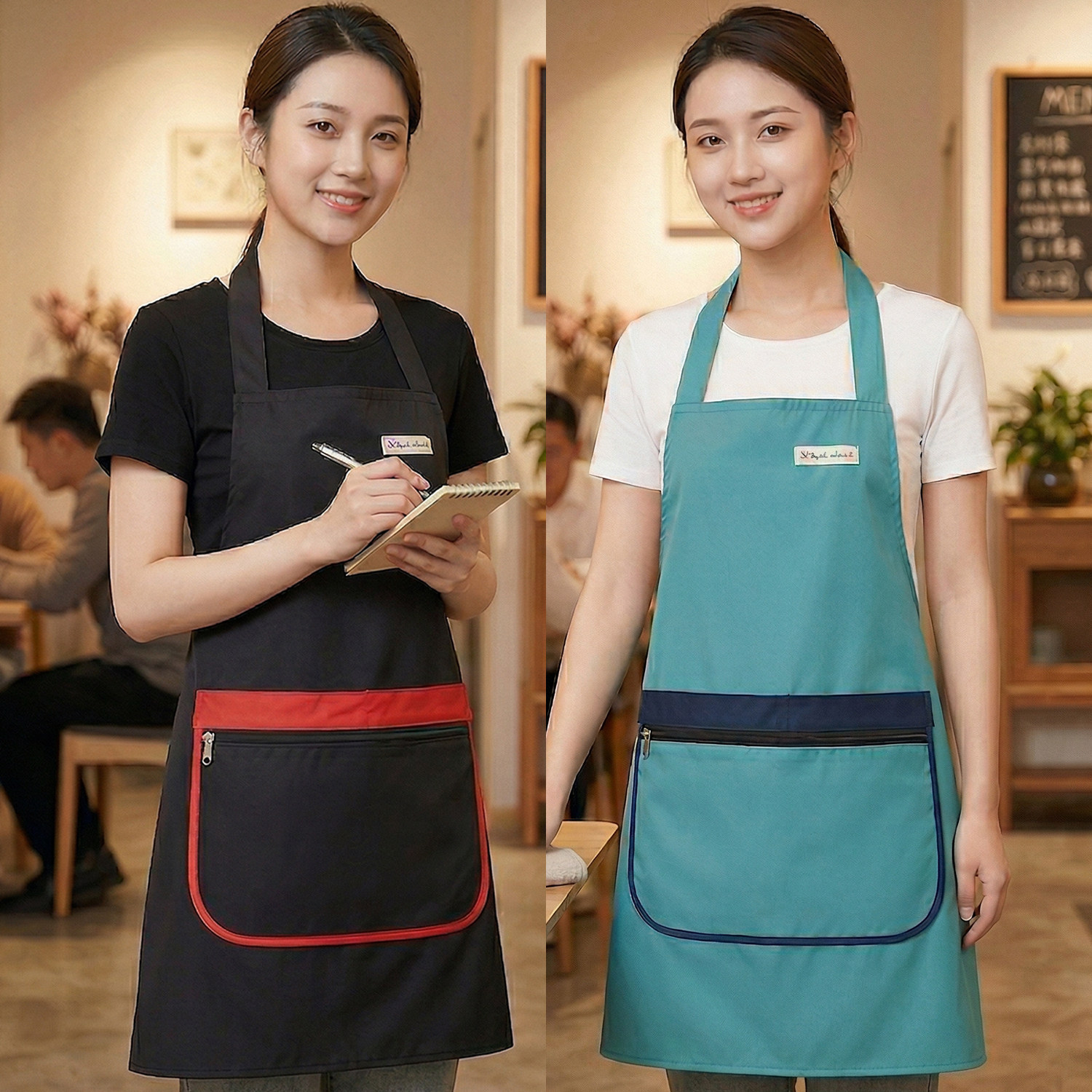 餐饮服务员围裙定制防水防油