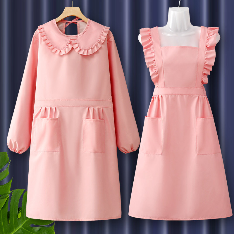 罩衣围裙长袖防水防油做饭2025新款网红餐饮定制logo印字工作服女